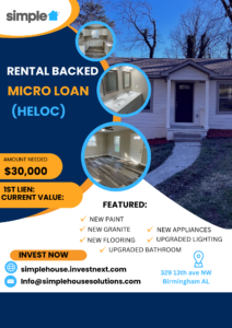 Rental backed income generating property
