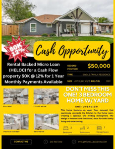 🔥 Rental Backed Micro Loan ( HELOC) for a Cash Flow property 50K @ 12%