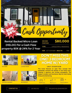 🔥 Rental Backed Micro Loan ( HELOC) for a Cash Flow property 80K @ 24% 80,000