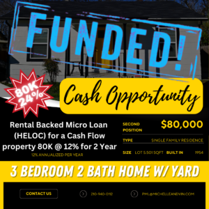 🔥 FUNDED – Rental Backed Micro Loan ( HELOC) for a Cash Flow property 80K @ 24% 80,000