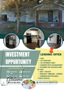 6 months interest guaranteed 1st Lien position offering close to 20%