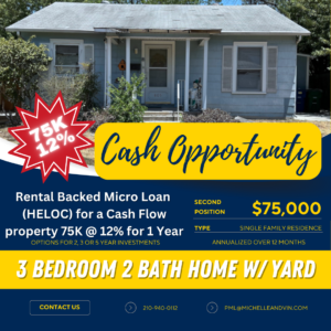 🔥 Rental Backed Micro Loan ( HELOC) for a Cash Flow property 75K @ 12% 💰