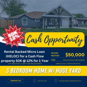 🔥 Rental Backed Micro Loan ( HELOC) for a Cash Flow property 50K @ 12% 50,000