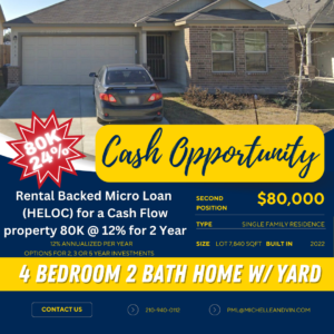 🔥 Rental Backed Micro Loan ( HELOC) for a Cash Flow property 80K @ 24% 💰 (ANNUALIZED)