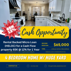 🔥 Rental Backed Micro Loan ( HELOC) for a Cash Flow property 65K @ 12% 💰